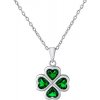 Silvego Strieborný náhrdelník štvorlístok so zelenými Brilliance Zirconia 40 + 5 cm JJJ0085NG Silvego Strieborný náhrdelník štvorlístok so zelenými Brilliance Zirconia 40 + 5 cm JJJ0085NG
