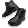 Man shoes pánske čierne zimné vyšší mokasíny na suchý zips