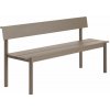 Muuto Linear Steel Bench s opierkou 170 cm taupe