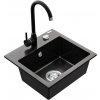 MEXEN/S MEXEN/S - Milo granitový drez 1-miska vrátane batérie Telma, čierna/strieborný 6505-73-670200-70 MEXEN/S MEXEN/S - Milo granitový drez 1-miska vrátane batérie Telma, čierna/strieborný 6505-73-670200-70