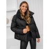 Čierna dámska prešívaná zimná bunda bez kapucne Bolf 23062 Čierna dámska prešívaná zimná bunda bez kapucne Bolf 23062