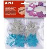 APLI penovka tvary - snehové vločky s trblietkami samolepiace, mix veľkostí, farieb 22 ks APLI penovka tvary - snehové vločky s trblietkami samolepiace, mix veľkostí, farieb 22 ks