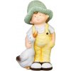 Dekorácia MagicHome, Chlapček s húskou, keramika, 15,5x25,5x44,5 cm Dekorácia MagicHome, Chlapček s húskou, keramika, 15,5x25,5x44,5 cm