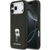 Karl Lagerfeld Fixed Glitter Metal Ikonik zadný kryt pre iPhone 17 Pro Max Black