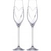 Diamante poháre na šampanské Hearts s kryštálmi Swarovski 2 x 210 ml