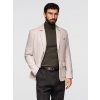 Ombre Men's REGULAR cut jacket with linen - light beige krémová M Ombre 5902228947189 Ombre Men's REGULAR cut jacket with linen - light beige krémová M Ombre 5902228947189