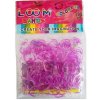 Loom Bands gumičky s háčikom na pletenie priesvitné fialové