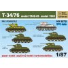 Papierový model - SET H0 - 6x T-34/76 Model 1942-43 a model 1943 Papierový model - SET H0 - 6x T-34/76 Model 1942-43 a model 1943