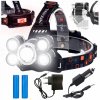 ČELOVÁ BATERKA 5 x LED T6 CREE SILNÁ ČELOVÁ LAMPA ČELOVÁ BATERKA 5 x LED T6 CREE SILNÁ ČELOVÁ LAMPA