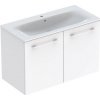 Geberit Selnova štvorcová skrinka + umývadlo Slim 100 cm, biela lesklá 501.260.00.1