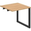 Pracovný stôl UNI O, k pozdĺ. reťazeniu, 80x75,5x80 cm, dub/čierna Pracovný stôl UNI O, k pozdĺ. reťazeniu, 80x75,5x80 cm, dub/čierna