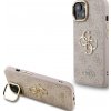 Guess PU 4G kovové logo stojanový rám na fotoaparát puzdro pre iPhone 14 ružové GUHCP14SPCS4GP4P