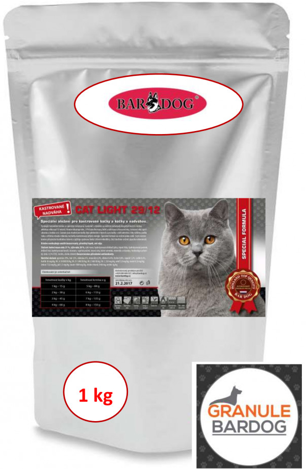 Bardog Super prémiové krmivo pro kočky Cat Light 29/12 1 kg