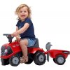 FALK 238C Baby Case IH červený s vlečkou a lopatkou s hrabličkami