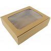 Darčeková krabica 240x178x67 mm, skladacia, s okienkom a fóliou, hnedá Darčeková krabica 240x178x67 mm, skladacia, s okienkom a fóliou, hnedá
