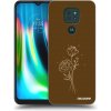 Púzdro Picasee silikónové Motorola Moto G9 Play - hnedé flowers čiré
