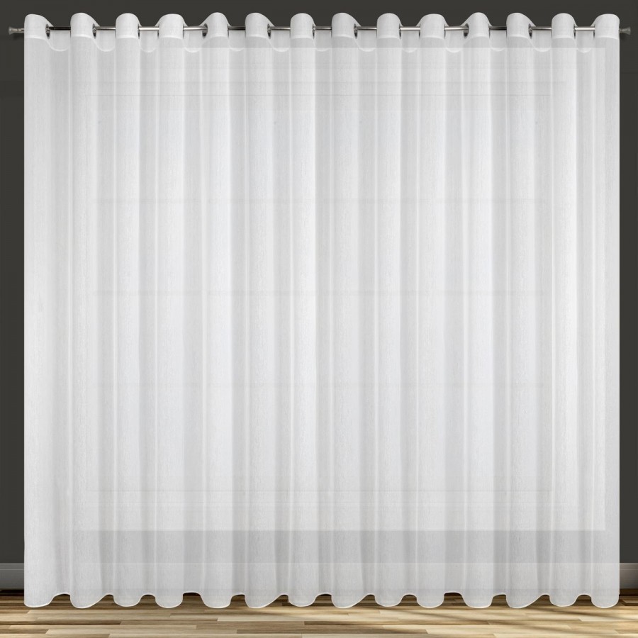 Záclona v bielej farbe so zavesením na kruhy biela Šírka 350 cm | Dĺžka 250 cm