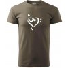 Husľový kľúč srdce - Klasické pánske tričko vyššej gramáže - 3XL ( Army ) Husľový kľúč srdce - Klasické pánske tričko vyššej gramáže - 3XL ( Army )