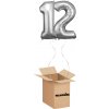 HeliumKing Balónový box - Narodeninové číslo 12 strieborný 86 cm HeliumKing Balónový box - Narodeninové číslo 12 strieborný 86 cm