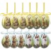 Clayre & Eef dekorácia závesné vajíčko s zajačikmi Spring Egg Ø 4*5 cm12ks