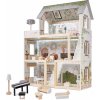 Poschodový drevený domček pre bábiky s osvetlením