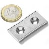 Neodymový magnetický úchyt kváder 40 × 20 v. 4 mm, 2× M4, sila 17 kg Neodymový magnetický úchyt kváder 40 × 20 v. 4 mm, 2× M4, sila 17 kg
