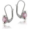 INFINITYSILVER Strieborné náušnice s jedným ružovým zirkónom KE4RZp INFINITYSILVER Strieborné náušnice s jedným ružovým zirkónom KE4RZp