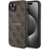 Guess PU Leather 4G Colored Ring MagSafe iPhone 15 Plus hnedé
