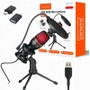 Štúdiový kondenzátorový mikrofón pre PC, herný, RGB, USB-C, USB 3.0 Štúdiový kondenzátorový mikrofón pre PC, herný, RGB, USB-C, USB 3.0