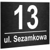 Číslo Domu Tabuľka s Adresou a Číslom Domu Čierna Brúsená 3mm Číslo Domu Tabuľka s Adresou a Číslom Domu Čierna Brúsená 3mm