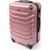 Ružový škrupinový cestovný kufor 
