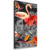 Vertikálny foto obraz na plátne Plameňáci a květiny 50x100 cm Vertikálny foto obraz na plátne Plameňáci a květiny 50x100 cm
