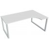 Pracovný stôl UNI O, ergo, ľavý, 180x75,5x120 cm, biela/sivá Pracovný stôl UNI O, ergo, ľavý, 180x75,5x120 cm, biela/sivá