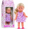 Corolle Mini Corolline Rosy Les Trendies s modrými očami a ružové kvetinky na šatách 20 cm