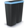 Prosperplast COMPACTA Q DUO čierny so svetlo modrým vekom 50 l