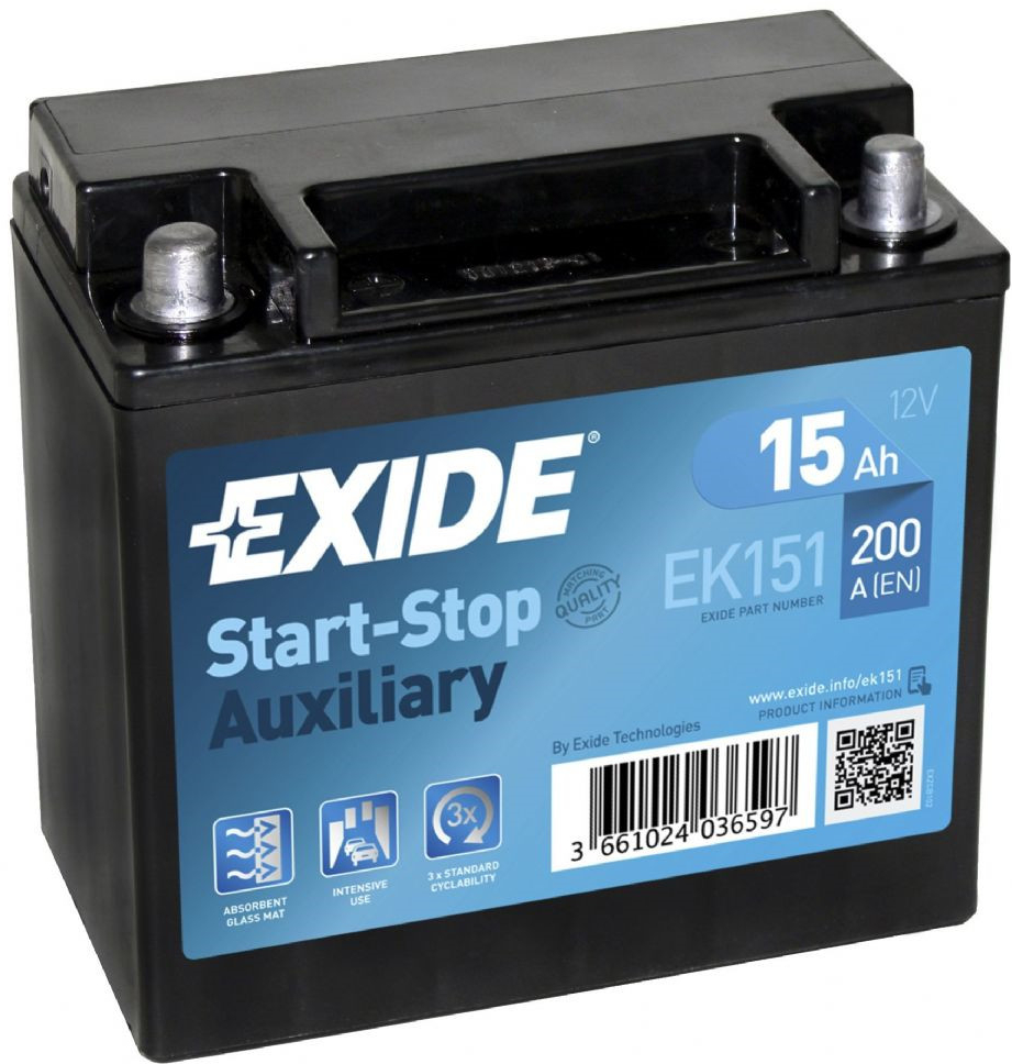 Exide Start-Stop 12V 15Ah 200A EK151