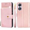 Peňaženkové kožené puzdro Zipper Bag na Oppo A58 5G - Ružové zlato Peňaženkové kožené puzdro Zipper Bag na Oppo A58 5G - Ružové zlato