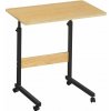 Tempo Kondela Nastaviteľný PC stôl s kolieskami, dub/čierna, JUSTUS Tempo Kondela Nastaviteľný PC stôl s kolieskami, dub/čierna, JUSTUS