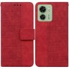 Peňaženkové kožené puzdro Geometric na Motorola Edge 40 - Červená Peňaženkové kožené puzdro Geometric na Motorola Edge 40 - Červená