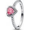 Pandora Romantický strieborný prsteň s ružovým srdcom Timeless 198421C03 50 mm Pandora Romantický strieborný prsteň s ružovým srdcom Timeless 198421C03 50 mm