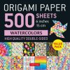 Origami Paper 500 sheets Rainbow Watercolors 6 Origami Paper 500 sheets Rainbow Watercolors 6