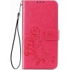 Peňaženkové puzdro Embossing Pattern Štvorlístok ružové – Samsung Galaxy A12 / M12 Peňaženkové puzdro Embossing Pattern Štvorlístok ružové – Samsung Galaxy A12 / M12