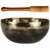 Authentic Tibetská spievajúca miska ručne tepaná Nepál 250-300g s paličkou a podložkou