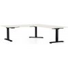 Rauman Výškovo nastaviteľný stôl OfficeTech Angle, 180 x 200 cm, čierna podnož, biely jaseň Rauman Výškovo nastaviteľný stôl OfficeTech Angle, 180 x 200 cm, čierna podnož, biely jaseň
