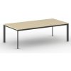 Rokovací kancelársky stôl PRIMO INVITATION, 240x120 cm, čierna podnož, breza Rokovací kancelársky stôl PRIMO INVITATION, 240x120 cm, čierna podnož, breza