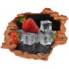 Nálepka fototapeta 3D výhľad Jahody s ľadom 90x70 cm Nálepka fototapeta 3D výhľad Jahody s ľadom 90x70 cm