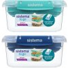 Sistema Delený vodotesný box na jedlo To Go STAX, 1,15 l, zelená, modrá Sistema Delený vodotesný box na jedlo To Go STAX, 1,15 l, zelená, modrá