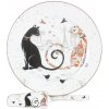 HOME ELEMENTS Talíř kulatý s lžící na dort, Kočky HOME ELEMENTS Talíř kulatý s lžící na dort, Kočky