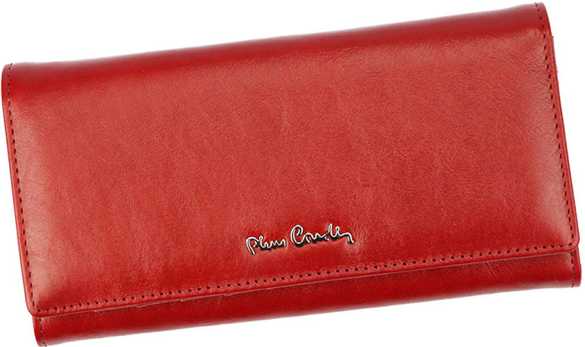Pierre Cardin dámska kožená peňaženka s mincovníkom na sponu červená