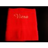 Vyšívaná osuška s menom Viera Farba osušky: Mentol, Farba výšivky: Červená Vyšívaná osuška s menom Viera Farba osušky: Mentol, Farba výšivky: Červená